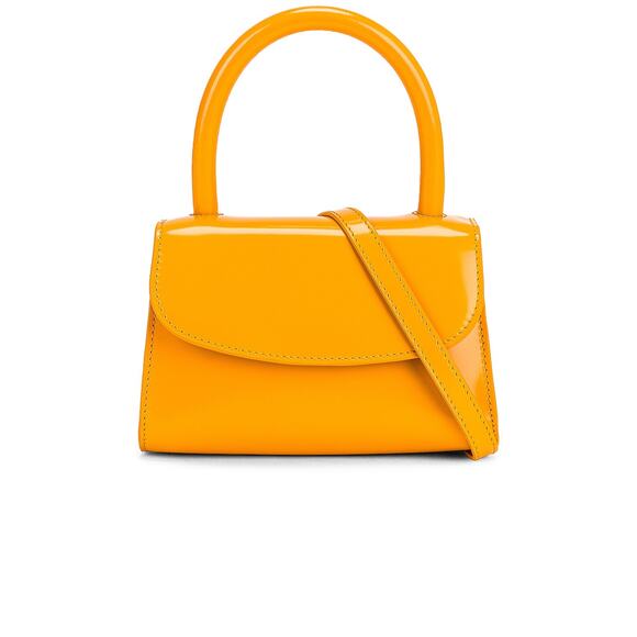 By Far Mini Semi Yellow Leather Bag